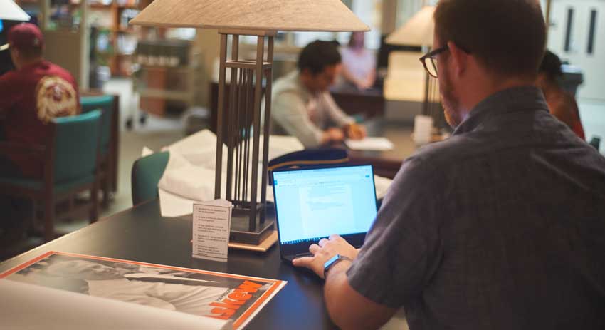 Pepper Library Reading Room at the Claude Pepper Library.