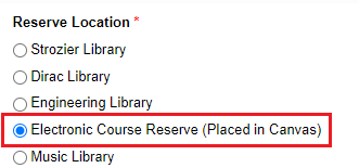 Reserve Location Options