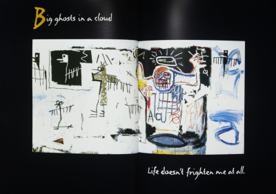 abstract painting by Basquiat as illustration for book